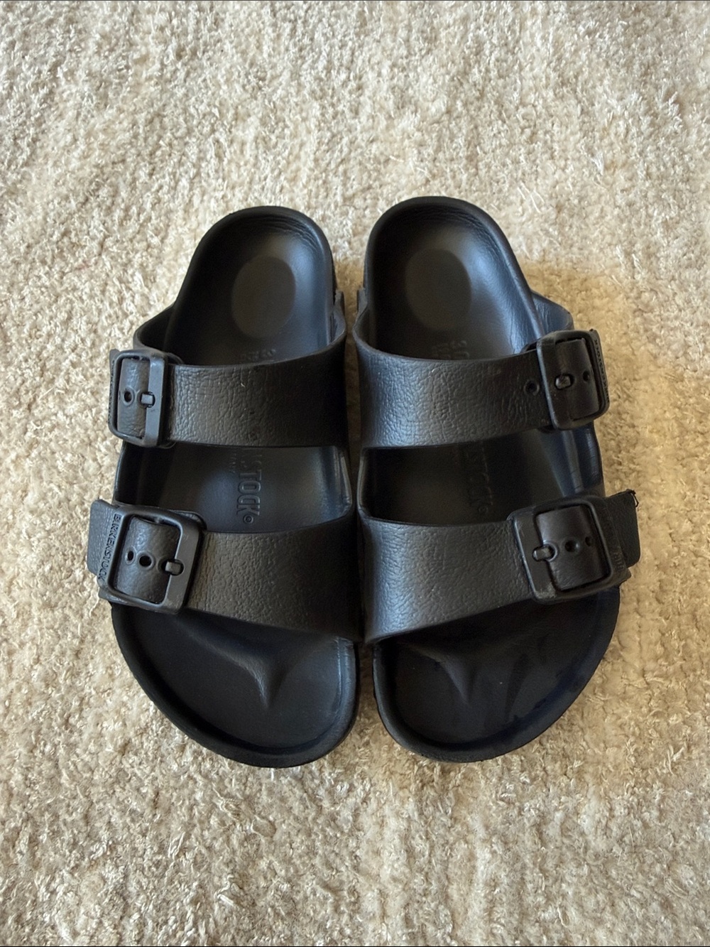 Birkenstock Black Two-Buckle Slide Sandals